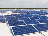 Photovoltaik Dachanlage Hannover "Schwarze Heide" 1 MW Die größte PV-Dachanlage in der Region Hannover und eine der größten Anlagen in ganz Niedersachsen zum Zeitpunkt der Fertigstellung.